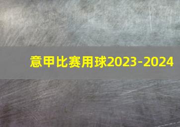 意甲比赛用球2023-2024