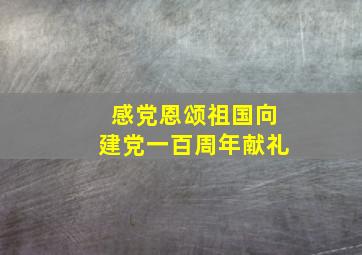 感党恩颂祖国向建党一百周年献礼