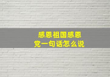 感恩祖国感恩党一句话怎么说