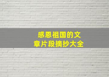 感恩祖国的文章片段摘抄大全