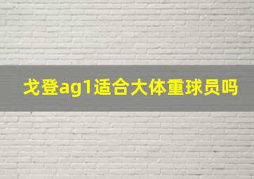 戈登ag1适合大体重球员吗