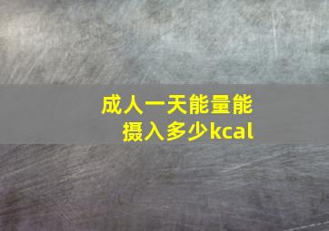 成人一天能量能摄入多少kcal