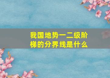 我国地势一二级阶梯的分界线是什么