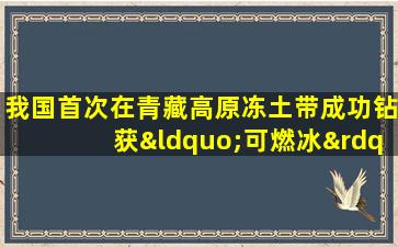 我国首次在青藏高原冻土带成功钻获“可燃冰”