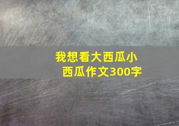 我想看大西瓜小西瓜作文300字