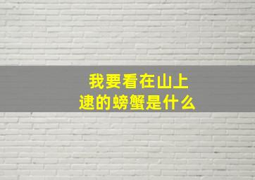 我要看在山上逮的螃蟹是什么