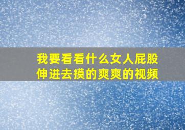 我要看看什么女人屁股伸进去摸的爽爽的视频