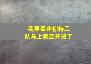 我要看迷你特工队马上就要开始了