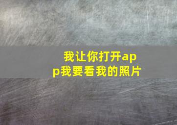 我让你打开app我要看我的照片