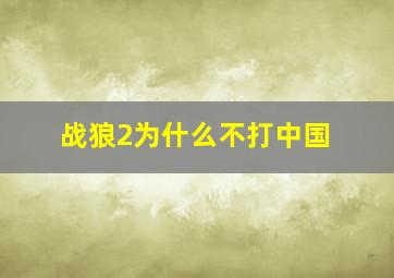 战狼2为什么不打中国