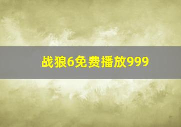 战狼6免费播放999