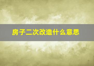 房子二次改造什么意思