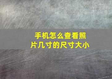 手机怎么查看照片几寸的尺寸大小