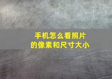 手机怎么看照片的像素和尺寸大小