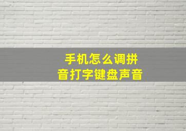 手机怎么调拼音打字键盘声音