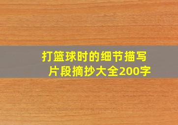 打篮球时的细节描写片段摘抄大全200字