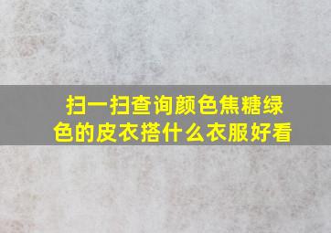 扫一扫查询颜色焦糖绿色的皮衣搭什么衣服好看