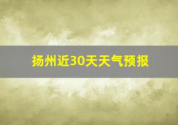 扬州近30天天气预报