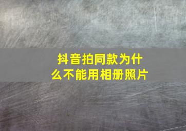 抖音拍同款为什么不能用相册照片