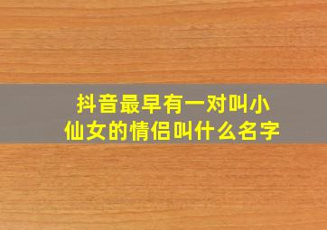 抖音最早有一对叫小仙女的情侣叫什么名字