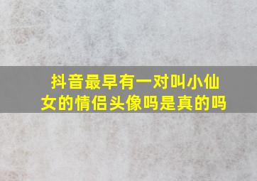 抖音最早有一对叫小仙女的情侣头像吗是真的吗