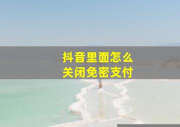 抖音里面怎么关闭免密支付