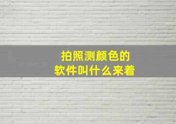 拍照测颜色的软件叫什么来着