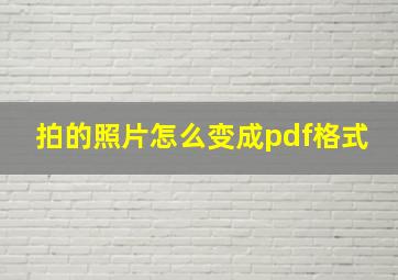 拍的照片怎么变成pdf格式