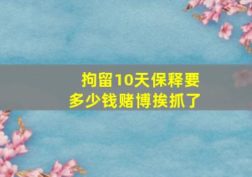 拘留10天保释要多少钱赌博挨抓了