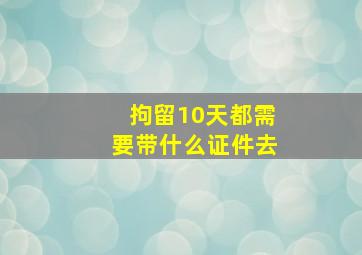 拘留10天都需要带什么证件去