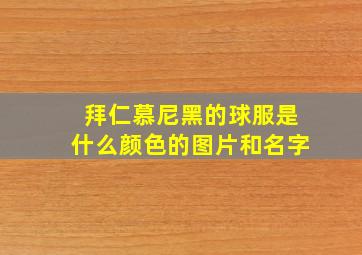 拜仁慕尼黑的球服是什么颜色的图片和名字