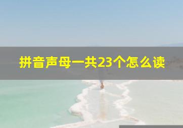 拼音声母一共23个怎么读