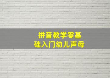 拼音教学零基础入门幼儿声母