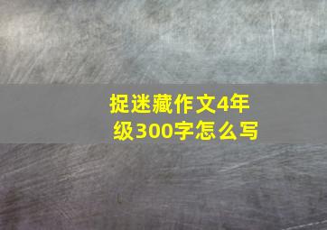 捉迷藏作文4年级300字怎么写