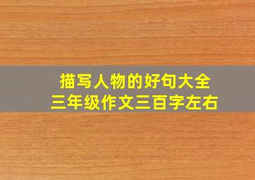 描写人物的好句大全三年级作文三百字左右