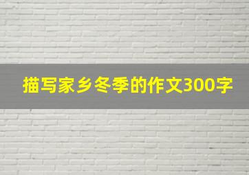 描写家乡冬季的作文300字