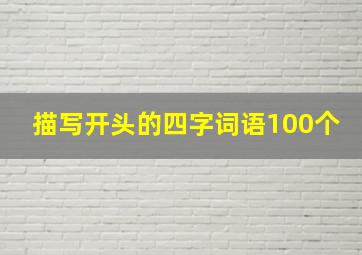 描写开头的四字词语100个