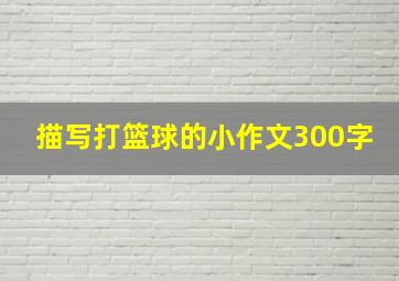 描写打篮球的小作文300字