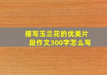 描写玉兰花的优美片段作文300字怎么写