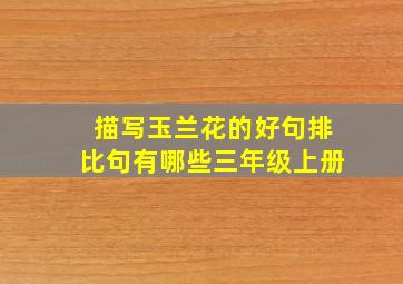 描写玉兰花的好句排比句有哪些三年级上册