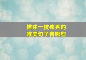 描述一枝独秀的唯美句子有哪些