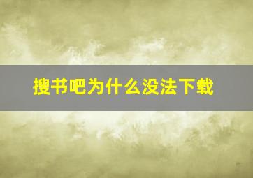 搜书吧为什么没法下载