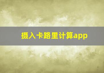 摄入卡路里计算app