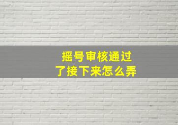 摇号审核通过了接下来怎么弄