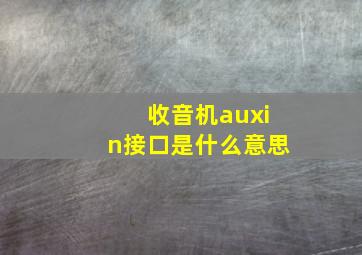 收音机auxin接口是什么意思