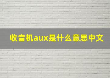 收音机aux是什么意思中文