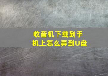 收音机下载到手机上怎么弄到U盘