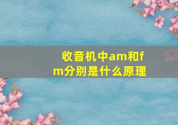 收音机中am和fm分别是什么原理