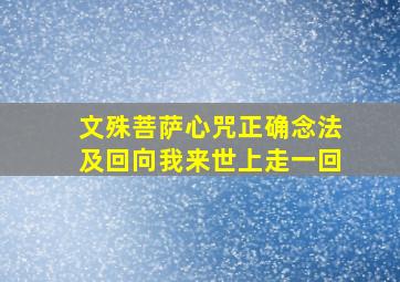 文殊菩萨心咒正确念法及回向我来世上走一回