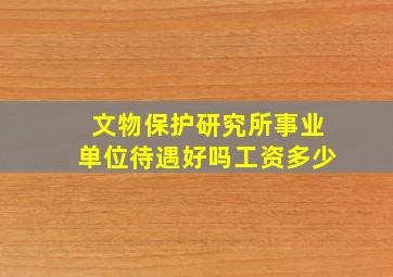 文物保护研究所事业单位待遇好吗工资多少